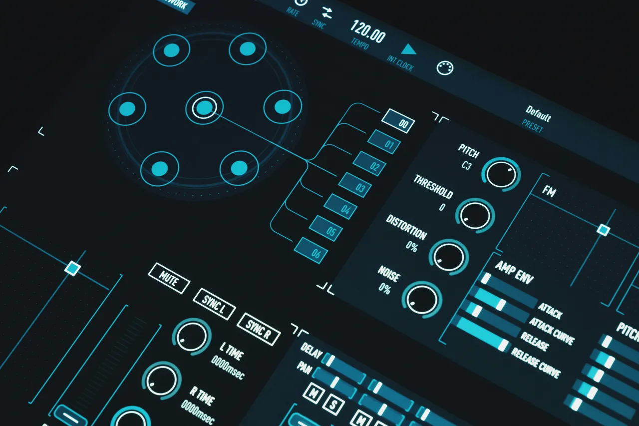 dark blue digital interface