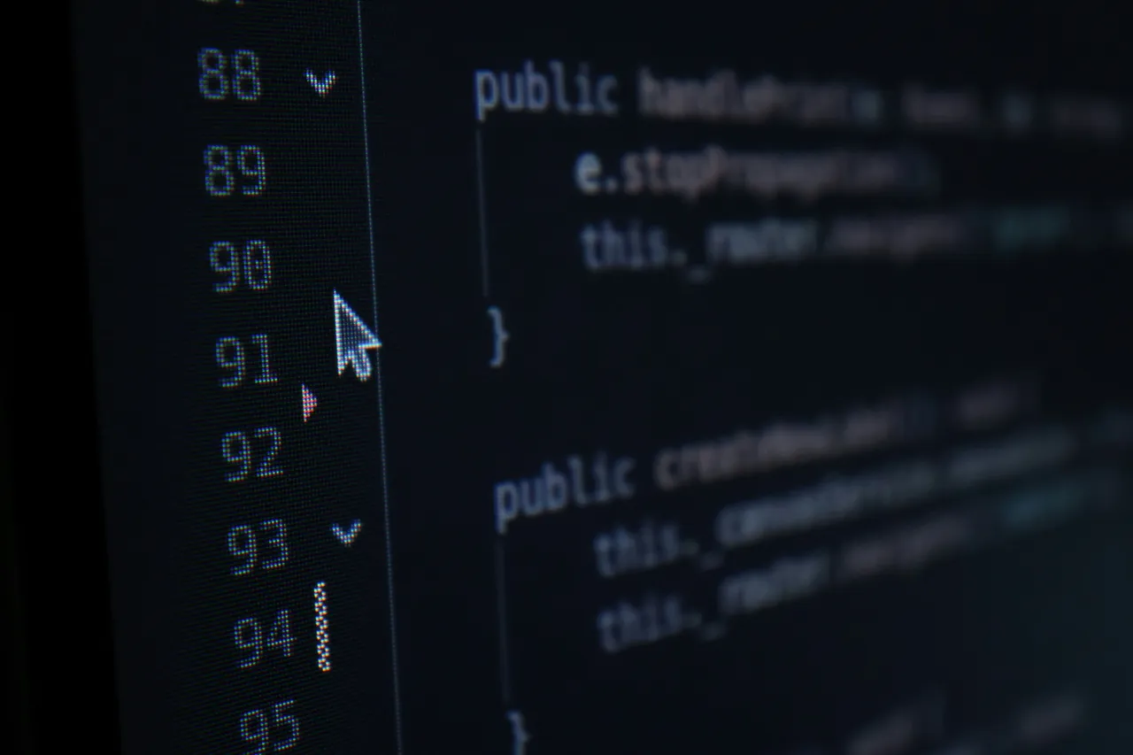 programming code on screen