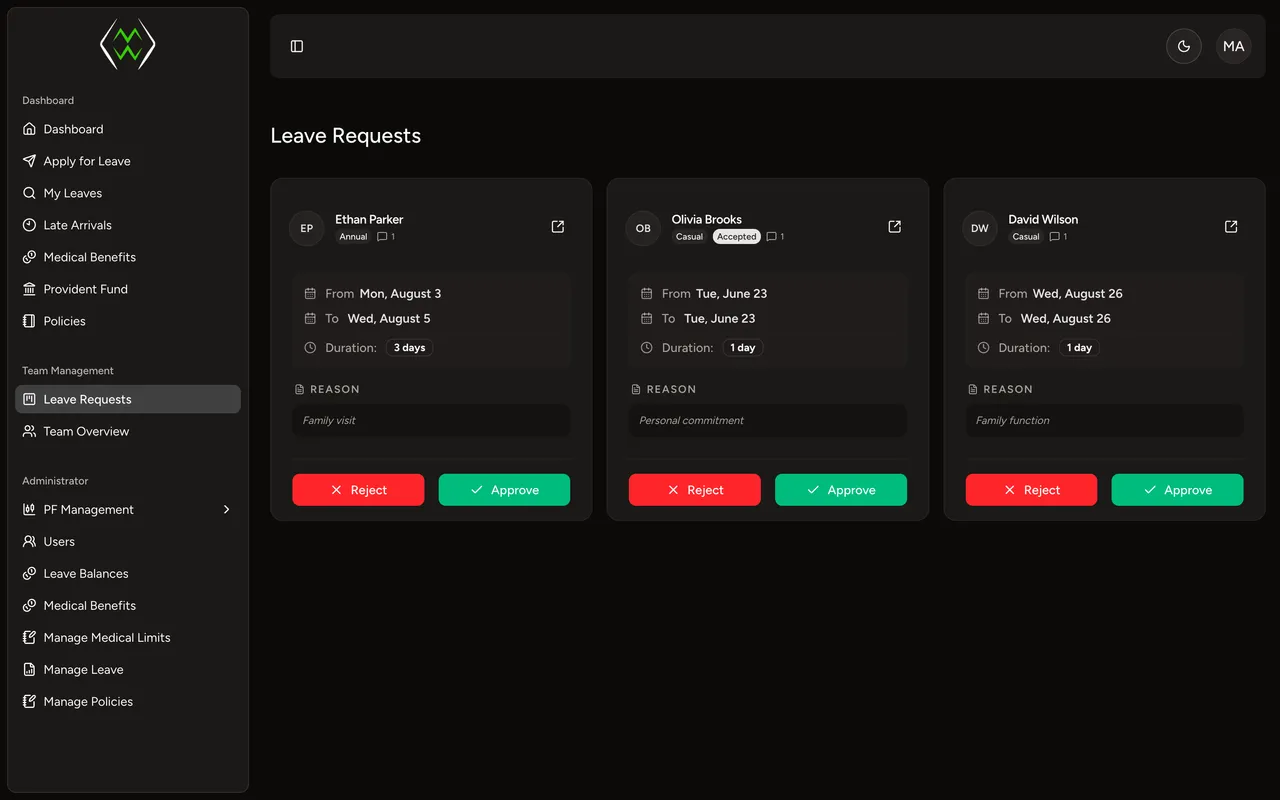 HR Management System screenshot 3